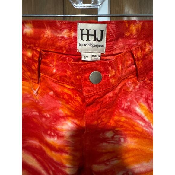 Haute Hippie tie dye ankle skinny jeans, 27, NWOT, low rise, Y2K, concert - Picture 2 of 4